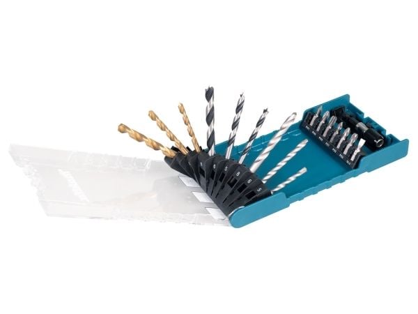 Bor- og spiralbitsett Makita D-74887; 17 stk.