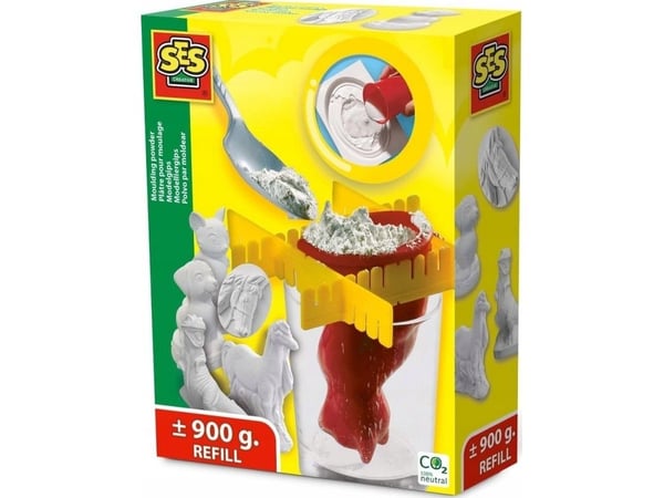 SES Creative Moulding powder, Støpe/malesett for barn, 5 år, Hvit