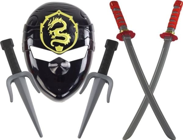 LeanToys Ninja Warrior Mask Swords Daggers Røde dekorasjoner LeanToys Ninja Warrior Mask Swords Daggers Røde dekorasjoner