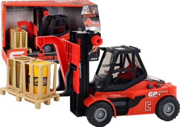 LeanToys haarukkatrukki 1: 16 liikkuvat haarukat äänet valot punainen