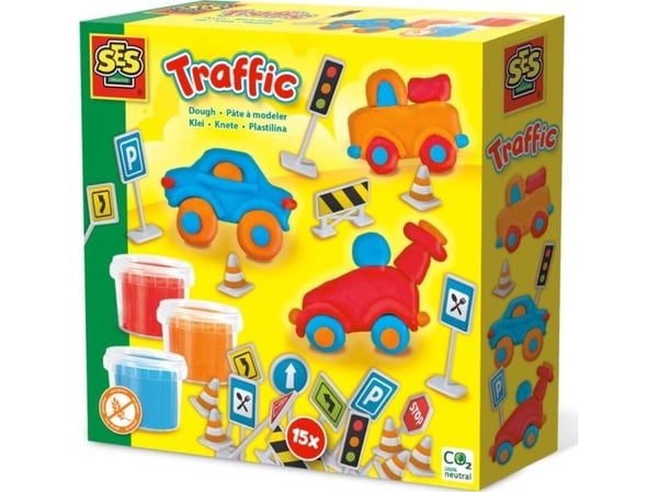 SES Creative 00415, Leksaksset för modellera, Multifärg, Barn, 21 styck, Plastburk, 3 färger