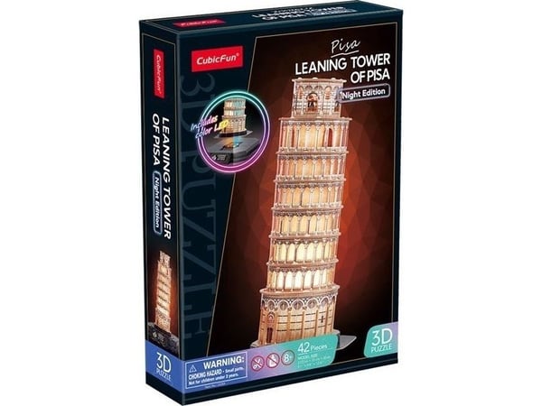 Cubic Fun 3D LED-palapeli Pisan kalteva torni (yöversio)