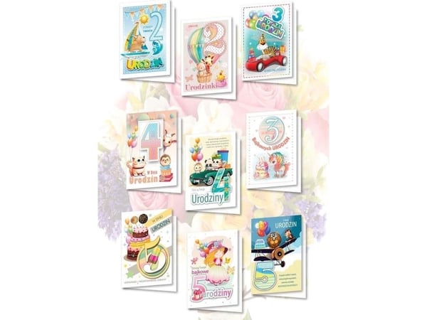 Top Graphic gratulasjonskort B6 med holografiske klistremerker MIX (10 stk)