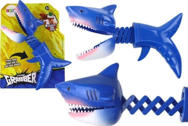 LeanToys Purulelu Shark Spring Grabber Sininen