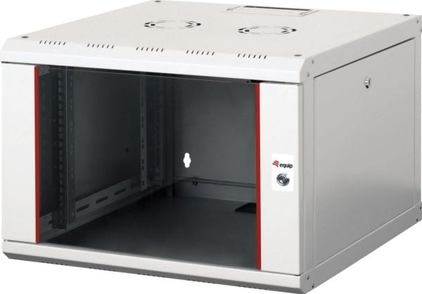 Equip EPM-07-6060-G-CBAA, Veggmonterbar hylle, 7U, Nøkkellås, Rack skinner, 18 kg, Lysegrå