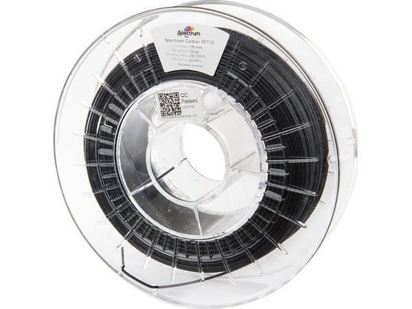 Spectrum Filaments PET-G Carbon (karbonfiberforsterket) matt 1,75 mm 500 g svart 80467 – 1 stk