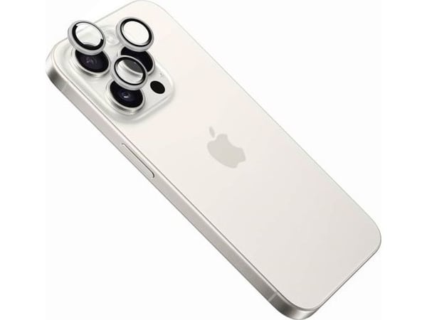 FIXED - Linsebeskytter for mobiltelefon - hvit titan - for Apple iPhone 16 Pro, 16 Pro Max
