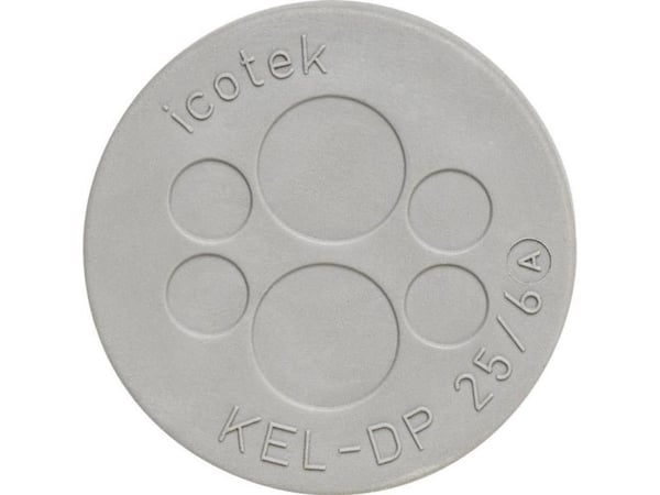 Icotek KEL-DP 50/18 Kabelgennemføringsplade Klemme-diameter (max.) 12 mm Elastomeeri Grå 1 stk