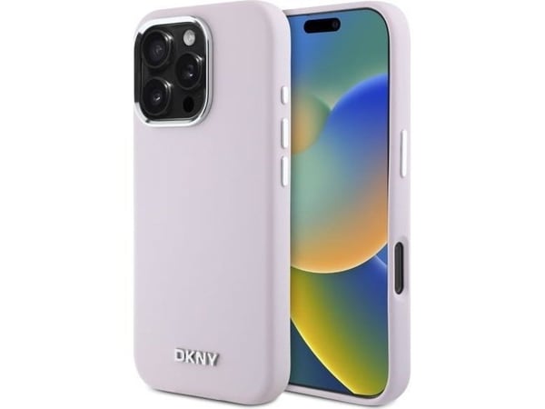 DKNY DKHMP16XSMCHLP iPhone 16 Pro Max 6,9" rosa hårdskal Liquid Silicone liten metallogga MagSafe