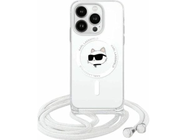 Karl Lagerfeld IML Choupette Head & Cord MagSafe-deksel til iPhone 16 Pro Max - Klar