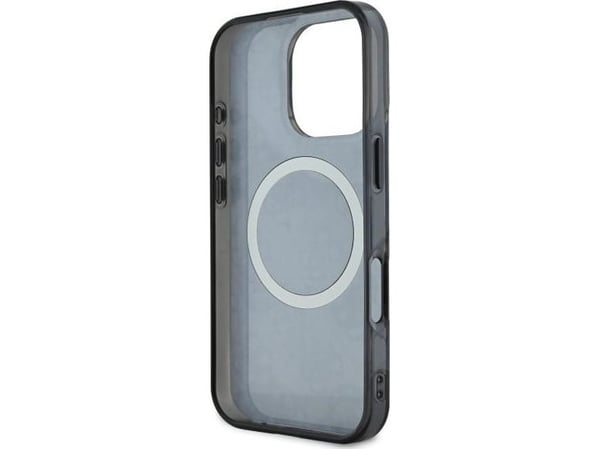 Dėklas Guess GUHMP16LH4PYEEK iPhone 16 Pro 6.3" juoda/juodas kovakotelo IML Peony 4G Taustalla MagSafe IML Peony 4G Tausta