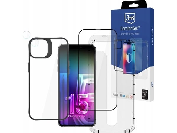 3MK 3MK Comfort Set 4in1 iPhone 15 6.1" 4in1 beskyttelsestilbehør
