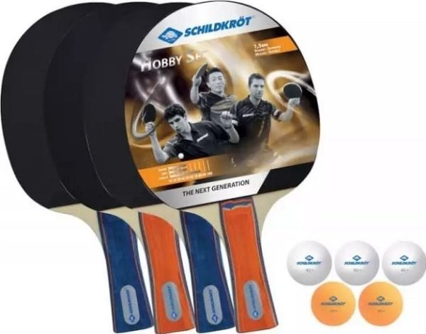 Schildkrot racket-sett til bordtennis med etui baller SCHILDKROT hobby