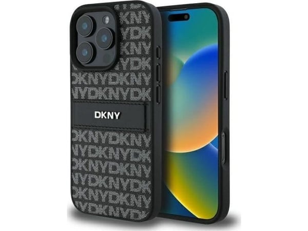 Dėklas DKNY DKHCP16LPRTHSLK iPhone 16 Pro 6.3" juoda/juodas kovakotelo Texture Pattern Tonal Stripe (sävyraita)