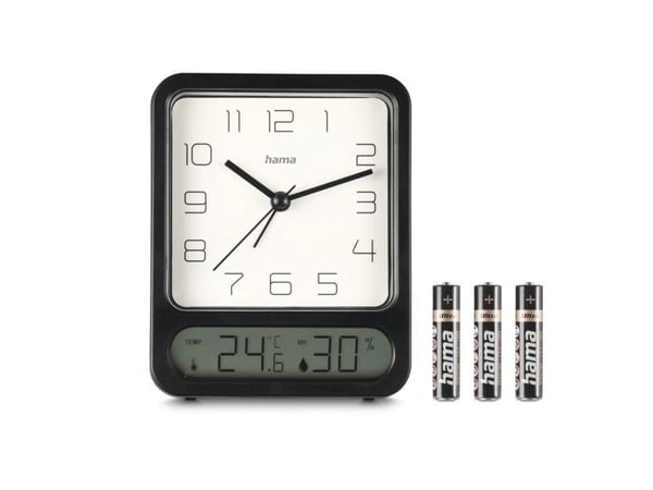 Hama Pag, Digital vekkerklokke, Rektangel, Svart, Innendørs, 12 timers, -10 - 50 °C