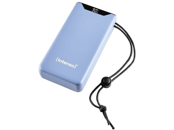 Intenso F20000 - Strømbank - 20000 mAh - 20 watt - 3 A - QC 3.0, Power Delivery 3.0 + PPS - 2 utgangskontakter (24 pin USB-C, USB-type A) - på kabe...