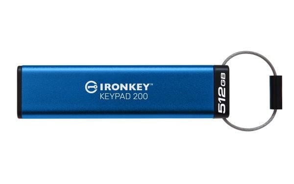 Kingston IronKey Keypad 200 - USB-flashstasjon - kryptert - FIPS 140-3 Level 3 - 512 GB - USB 3.2 Gen 1