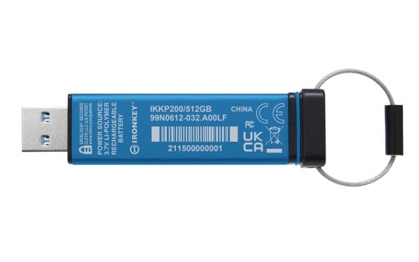 Kingston IronKey Keypad 200 - USB-flashstasjon - kryptert - FIPS 140-3 Level 3 - 512 GB - USB 3.2 Gen 1