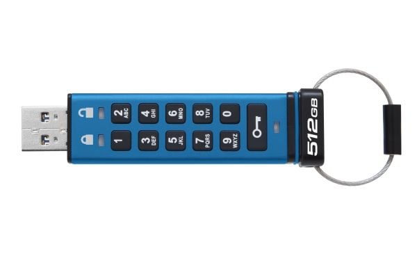 Kingston IronKey Keypad 200 - USB-flashstasjon - kryptert - FIPS 140-3 Level 3 - 512 GB - USB 3.2 Gen 1