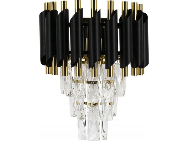 Mdeco Elem Toledo vegglampe 6260/1 TR BL 1x60W E27 gull/svart