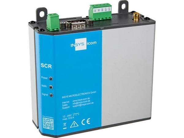 INSYS icom SCR-L 300 - Ruter - WWAN 2-port svitsj - Modbus - DIN-skinnemonterbar, veggmonterbar