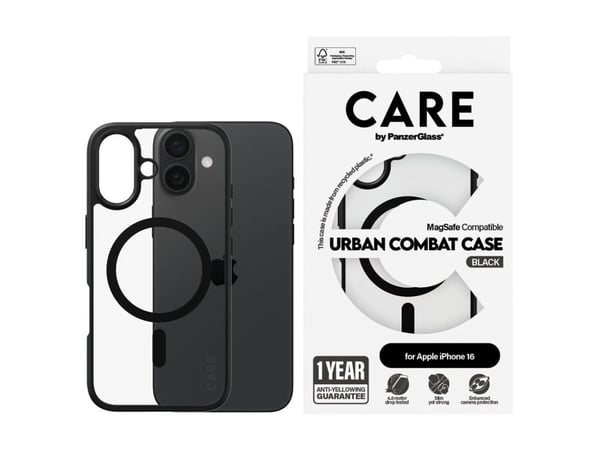 CARE by PanzerGlass Urban Combat - Baksidedeksel for mobiltelefon - MagSafe-samsvar - termoplast-polyuretan (TPU), polykarbonat (PC), oleofobisk be...