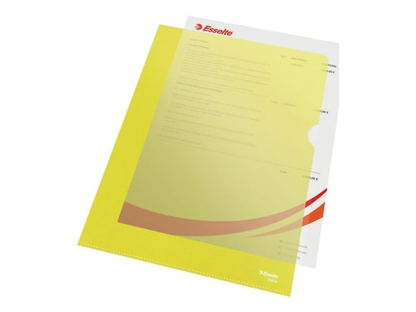 Plastomslag Esselte A4 gul 115my - (100 stk.)