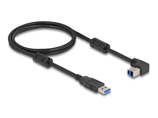 Delock USB 5 Gbps-kabel Type-A hann til Type-B hann 90° vinklet på toppen 1 m