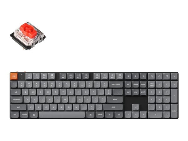 Keychron K5 MAX - Tangentbord - QMK/VIA, anpassat mekaniskt - 100% - bakgrundsbelyst - trådlös - Bluetooth 5.1, 2.4 GHz, USB - tangentbrytare: Gate...