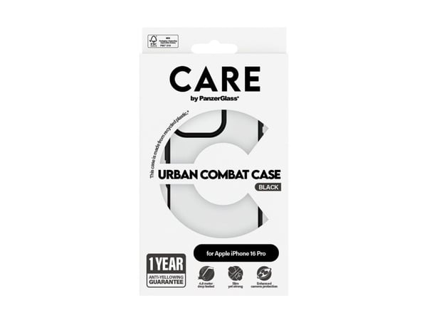 CARE by PanzerGlass - Baksidedeksel for mobiltelefon - flaggskip - MagSafe-samsvar - polykarbonat, termoplast-polyuretan (TPU) - svart - for Apple ...