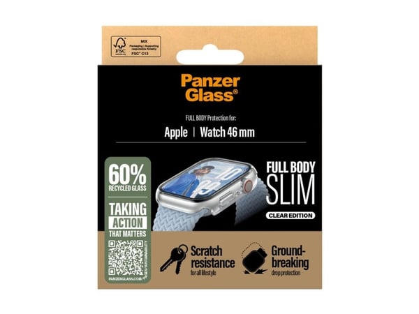 PanzerGlass Snappie - Beskyttende deksel frontdeksel for smartarmåndsur - helt kropp, slank - 100 % resirkulert polykarbonat, herdet glass (mikrofr...