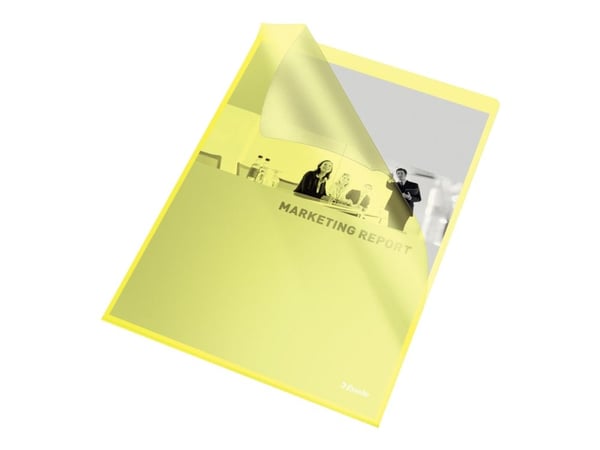 Plastomslag Esselte A4 gul 115my - (100 stk.)