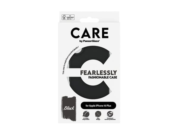 PanzerGlass CARE™ by ® Case Black iPhone 16 Plus, Suojus, Apple, Apple - iPhone 16 Plus, musta