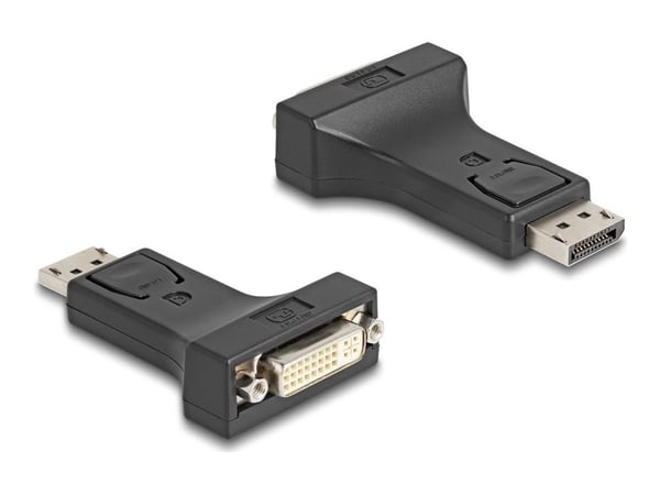 Delock - Video adapter - dobbeltlenke - DisplayPort (hann) til DVI-I (hunn) skrubar - DisplayPort 1.1 - passiv - svart