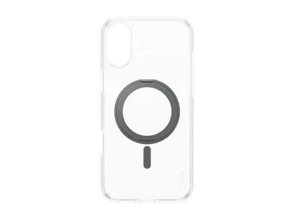 CARE by PanzerGlass - Baksidesskydd för mobiltelefon - MagSafe-kompatibilitet - återvunnen plast - transparent, svart - för Apple iPhone 16 Plus
