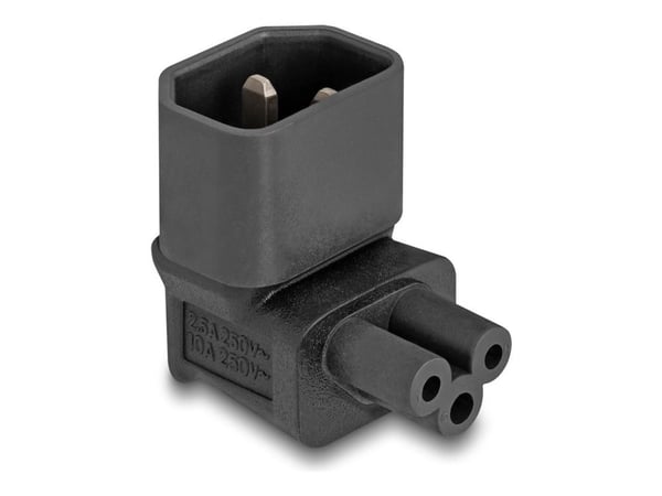 Delock - Strømadapter - IEC 60320 C14 til IEC 60320 C5 - 250 V - 2.5 A - 90° kontakt - svart