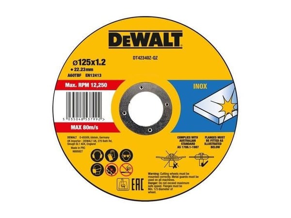 DeWALT DT42340Z-QZ - Skärskiva - för metall, inox steel - 125 mm