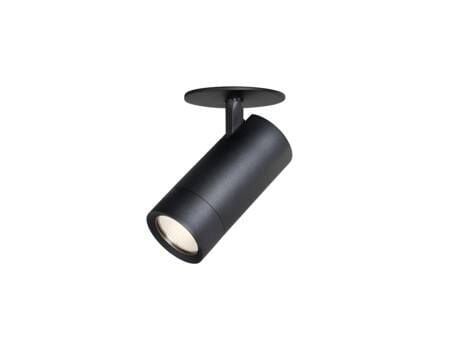 Optic Spot XS 36° Sort, 2700K/3000K, 9,7W, 750-770lm, Ra90, Justerbar 90°/350°. Med planforsænket fastgørelse for 70-85mm hulboring
