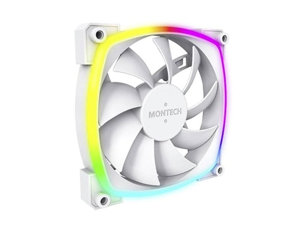 Montech AX120 PWM ARGB-vifte - 120 mm, hvit (AX120 PWM W)