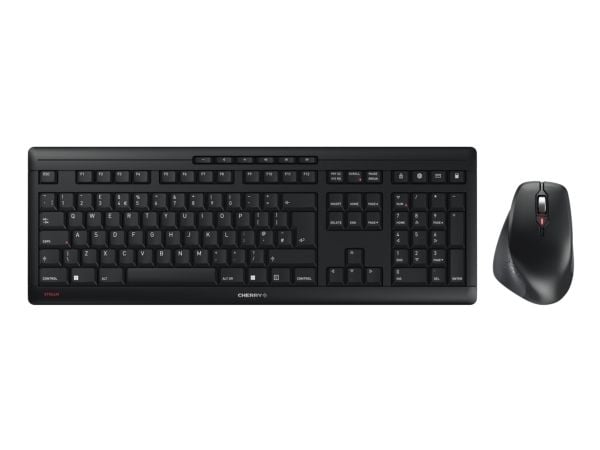 CHERRY STREAM DESKTOP COMFORT - Tastatur- og mussett - 100% - full size - trådløs - 2.4 GHz - QWERTY - Storbritannia - tastsvitsj: CHERRY SX - grås...