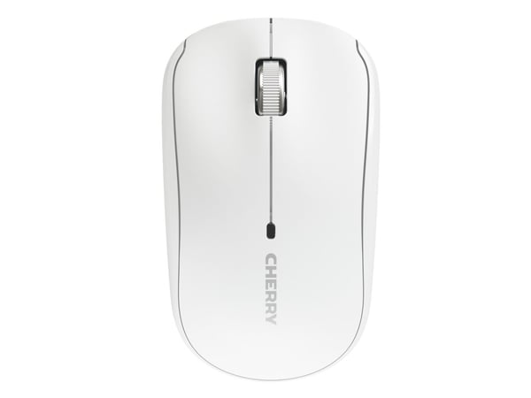 CHERRY MW 2200 - Mus - ergonomisk - høyre- og venstrehåndet - optisk - 3 knapper - trådløs - 2.4 GHz - USB trådløs mottaker - hvit