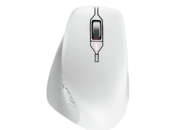 CHERRY STREAM MOUSE COMFORT - Mus - ergonomisk - høyrehendt - optisk - 6 knapper - trådløs - 2.4 GHz - USB trådløs mottaker - hvit/grå
