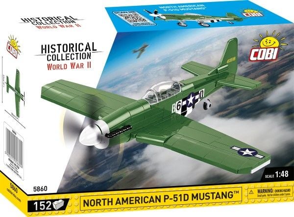 COBI 5860 Historical Collection WWII North American P-51 Mustang - Amerikansk enmotors jagerfly 152 blokker