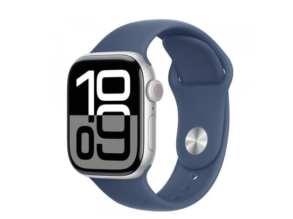 Apple Watch Series 10 smartklocka 42 mm GPS + Cellular, silver denim S/M