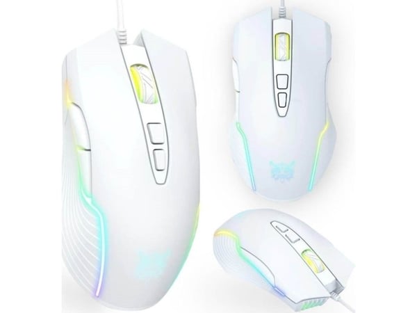 Onikuma ONIKUMA CW905 gamingmus med kabel RGB - hvit