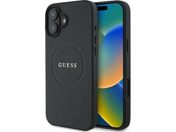 GUESS 3666339303501, Suojus, Apple, Apple iPhone 16, 16 cm (6.3"), Musta