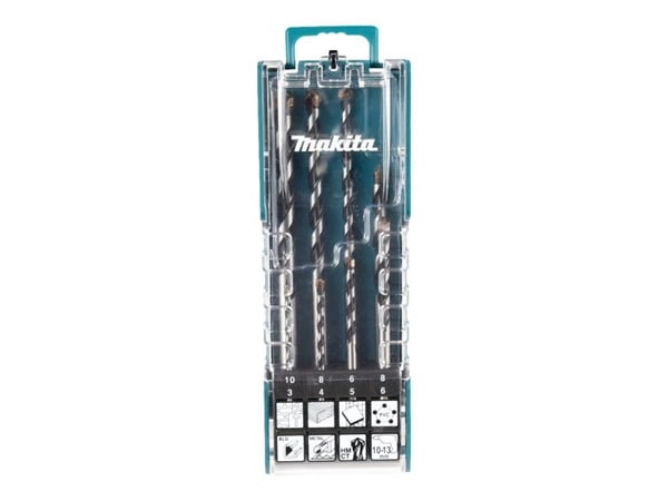 Makita - Borsett - 8 deler - 5 mm, 6 mm, 8 mm, 10 mm, 4 mm, 3 mm - rett - lengde: 75 mm, 85 mm, 100 mm, 120 mm, 150 mm, 70 mm