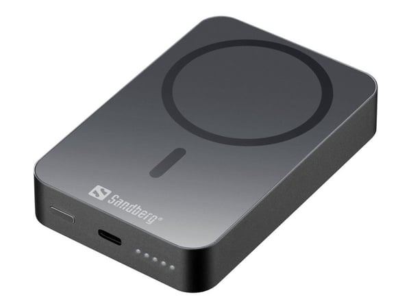 Sandberg 1000 ALU - Trådløs nødlader - Li - 10000 mAh - 38.5 Wh - 20 watt - 3 A (USB-C)