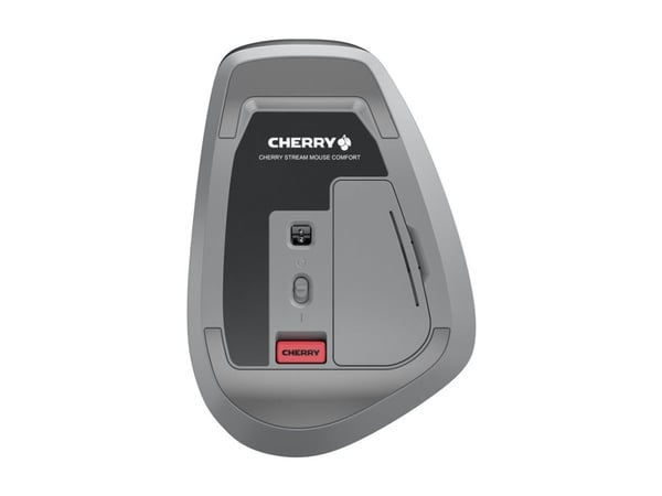 CHERRY STREAM MOUSE COMFORT - Mus - ergonomisk - högerhänt - optisk - 6 knappar - trådlös - 2.4 GHz - trådlös USB-mottagare - svart
