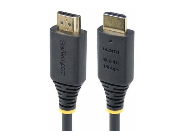 StarTech.com HDMI2-CABLE-4K60-1M, 1 m, HDMI-tyyppi A (vakio), HDMI-tyyppi A (vakio), 18 Gbit/s, Äänen paluukanava (ARC), musta